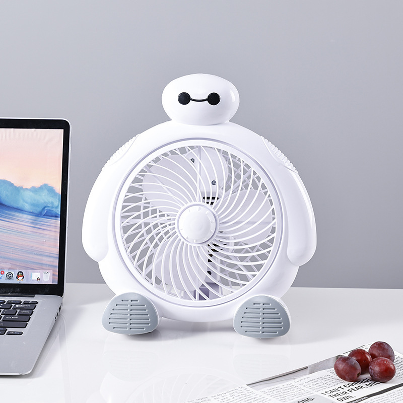 漫画小型ファンデスクトップテーブルファンオフィスデスク電動ファン 2 スピードページファン大風量かわいいウサギの子犬|undefined