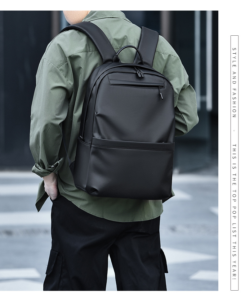 A new minimalist backpack for men, a Korean-style casual and fashionable backpack for laptops, with a logo printed on it undefined
