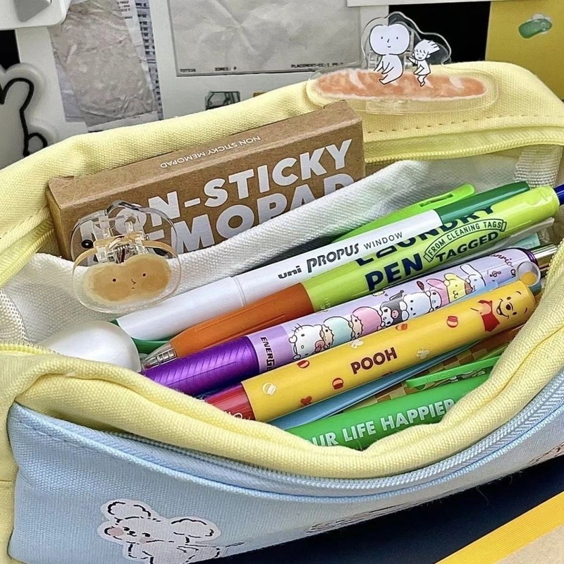 インススタイルペン韓国のかわいい3匹の子犬ペンバッグ学生高価値大容量文具バッグシンプルな収納袋|undefined