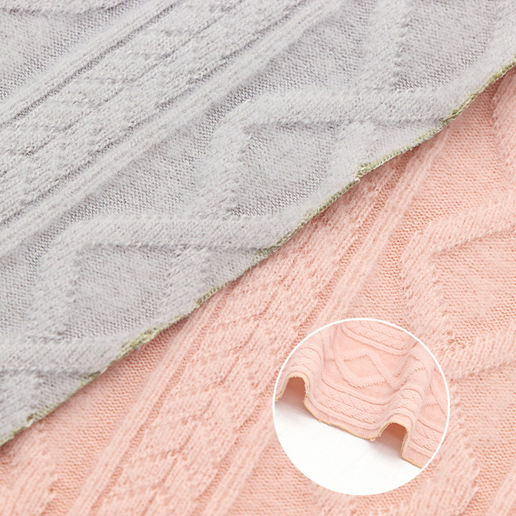 Tejido de poliamonio, tela de diamante jacquard, caída, invierno, cardigan, ropa, tela de falda en stock