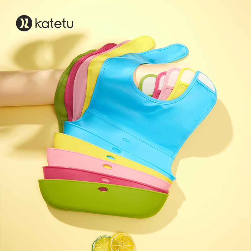 Removable children's dining bag baby bib medium bib waterproof silicone saliva towel baby products wholesale
