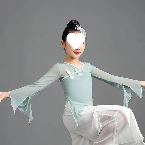 S儿童身韵纱衣艺考古典舞中国舞服女童超仙练功服演出民族舞蹈服|undefined