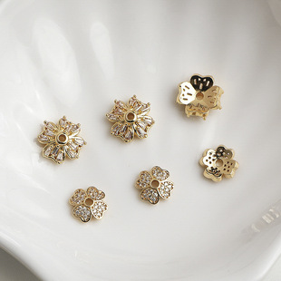 14K����ɫ�ʯ���~�ݻ��А��ĸ�Ƭˮ����朴������diy���Ʒ