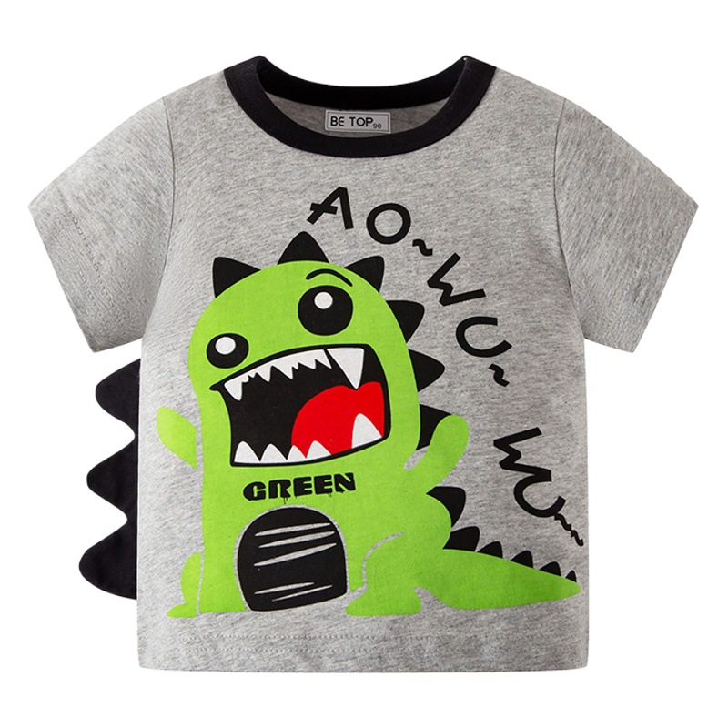 Betop ropa para niños de estilo coreano dinosaurio verano Camiseta de manga corta para niños patrón de dibujos animados camisa de niño camiseta de media manga