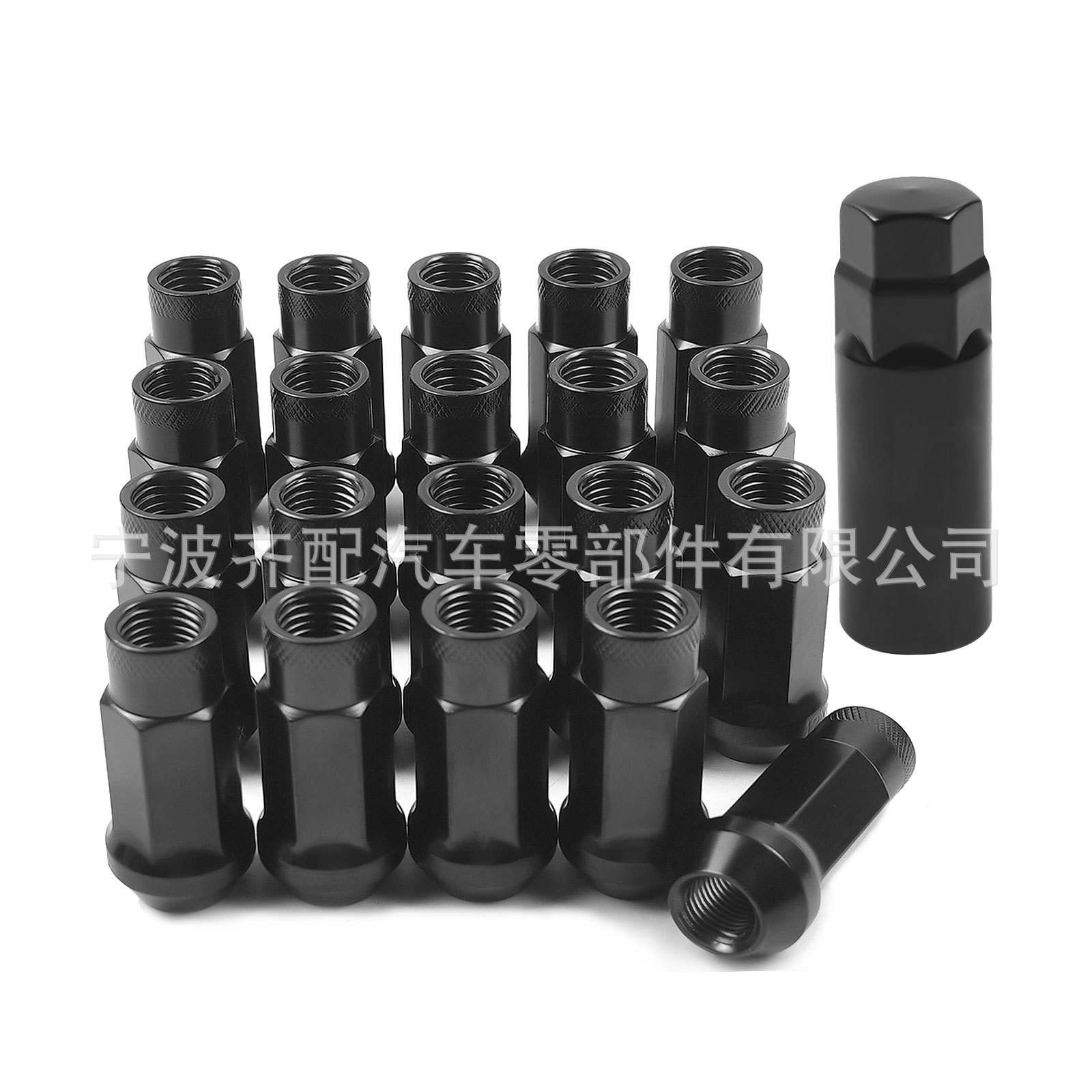 M12*1.5六角通孔轮胎螺母尾部烫花适用于本田轮毂螺母配带套筒