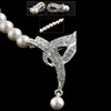 Metal chain from pearl for bride, necklace and earrings, accessory, wholesale