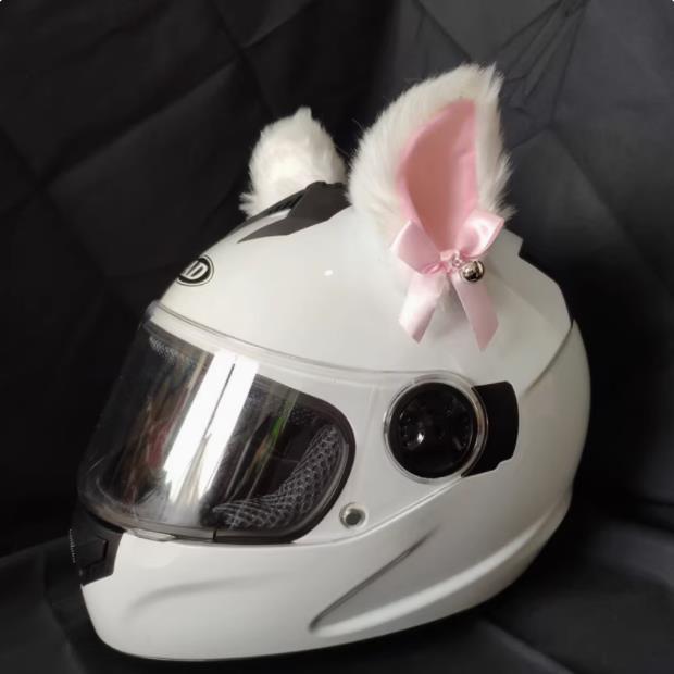 Decorative Cat Ears Accessory for Motorcycles, Electric Scooters, Kuromi Headwear, Helmet, Detachable 3D Motorcycle Accessory