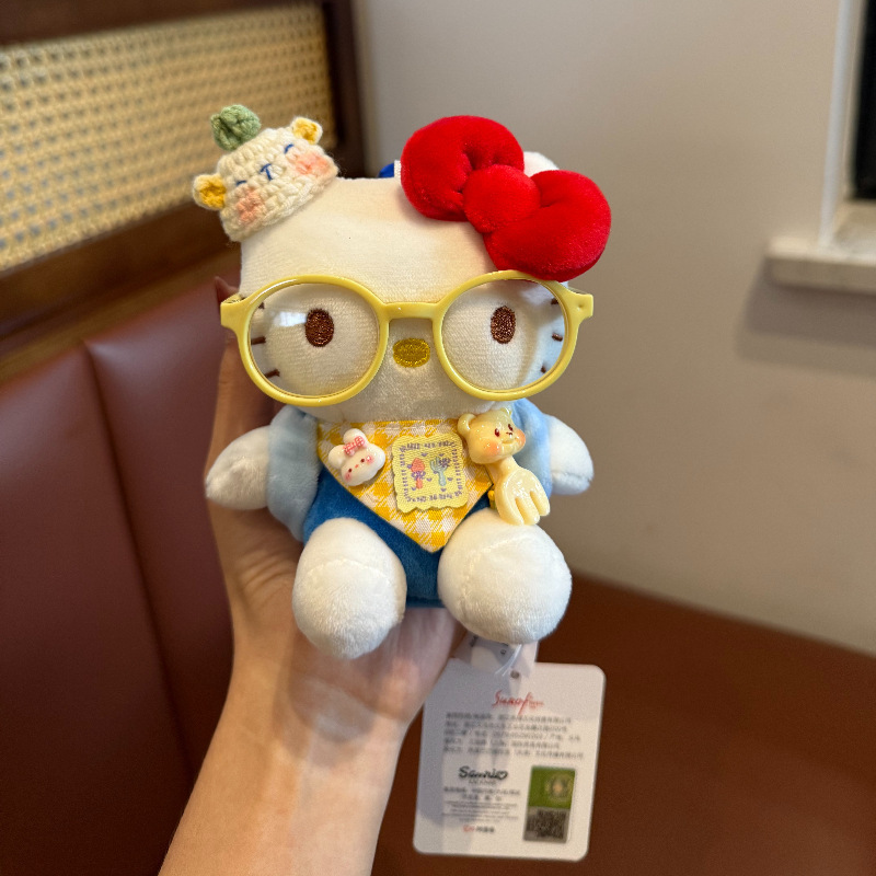 正版kt挂件HelloKitty三丽鸥毛绒公仔玩偶钥匙扣可爱包挂饰礼物|undefined