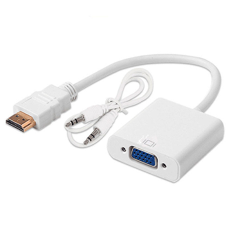 Cable HDMI a VGA Cable 1080p Proyección de computadora TV Adaptador de conversión de fuente de alimentación de audio Proyector
