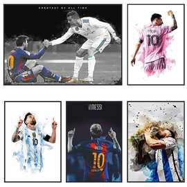球星Messi 梅西海报厂家批发外贸Temu亚马逊无框帆布画芯