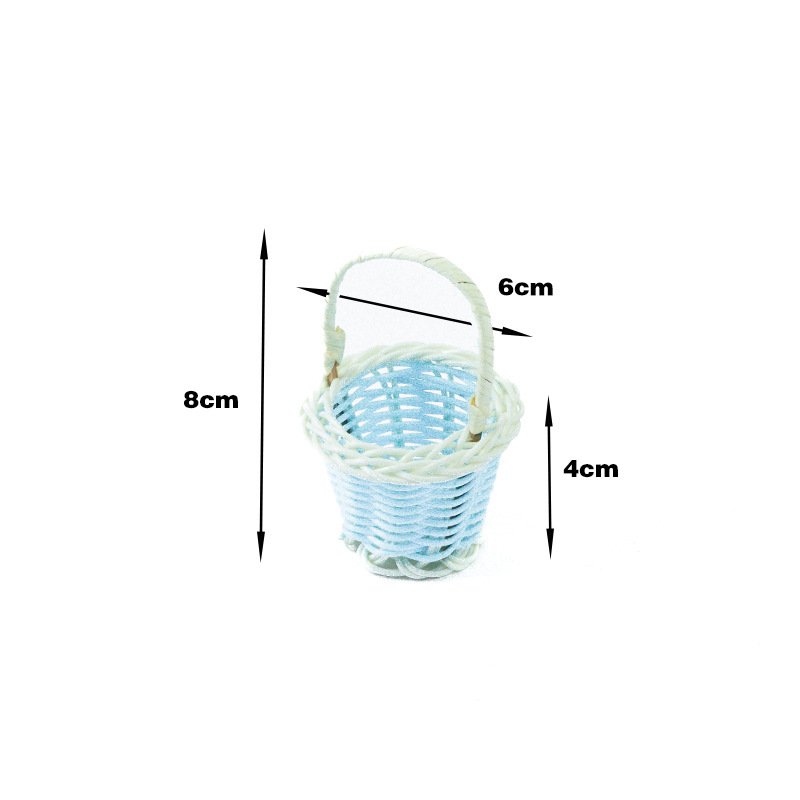 Mini cesta de imitación de ratán, decoración de muebles estilo pastoral, accesorios de fotografía, artículos pequeños, artículos varios, cesta de flores al por mayor.
