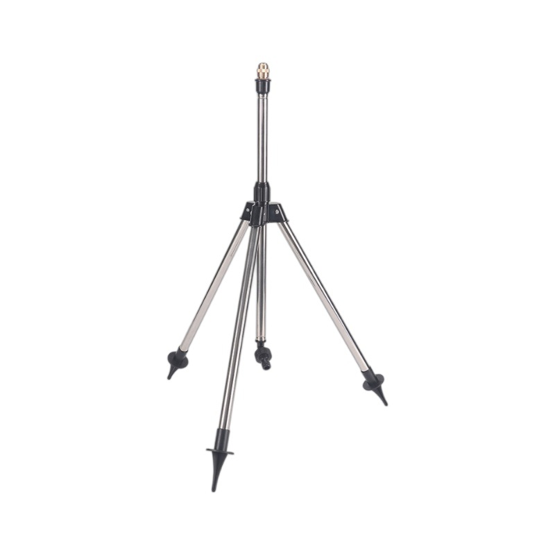 Cuerpo de bala de cobre 4 puntos de acero inoxidable trípode telescópico soporte de herramientas de riego de jardín verde artefacto de riego