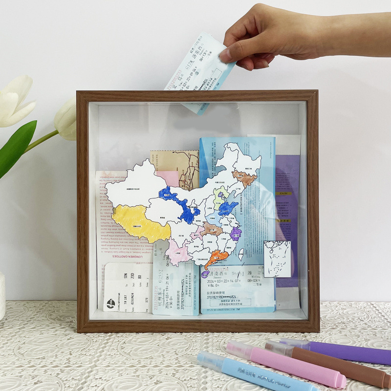 Train Tickets, Airplane Tickets, Travel Concert Tickets, Collection Box, Time Record, Ticket Stubs, Photo Frame, Picture Frame Fragments, Black