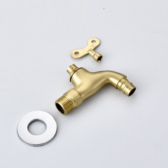 Copper Tape Water Lock Spout Anti-Theft Tap 4/16mm Keyed Washing Machine Faucet Copper Valve Core Spout Factory Wholesale