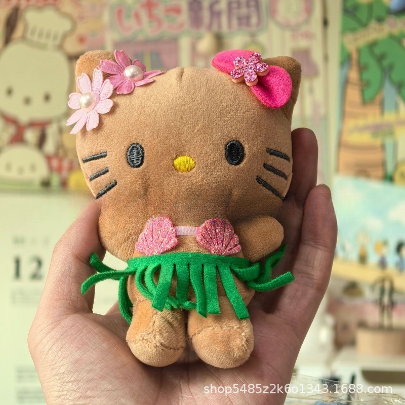 黑色草帽kitty帽宝宝挂件爱心扣公仔玩偶可爱赫本风挂饰钥匙扣|undefined