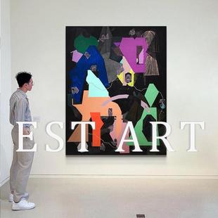 Est Art Entrance Texture Hand-Painted Oil Painting "Solitary Shadow" Hanging Painting Entrance Corridor Hanging Painting Bedroom Mural