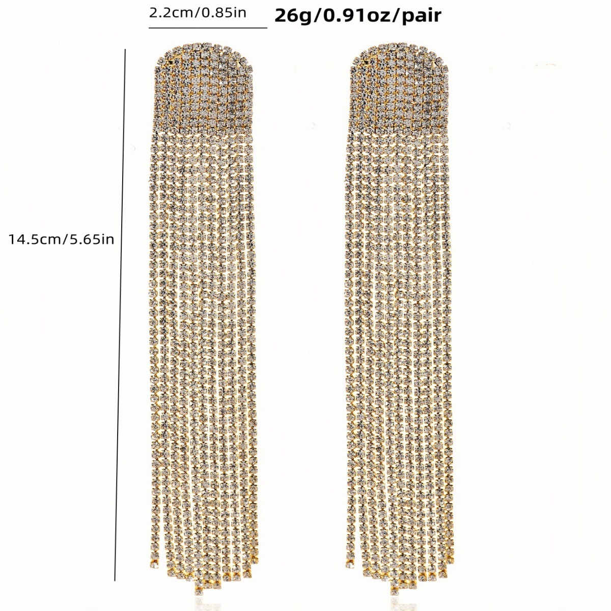 2025 temperamento de comercio exterior aretes largos tempestuosos aretes de moda aretes de cadena de garras fríos de Europa y América aretes de diamante