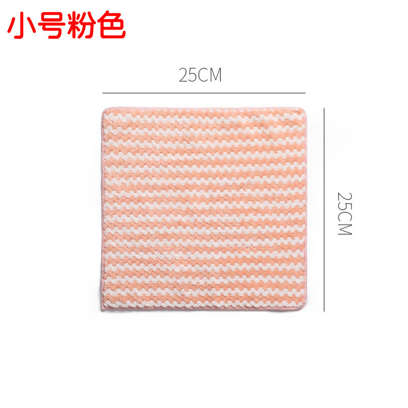 Grueso trapo catiónico coral terciopelo jacquard onda trapo absorbente cocina paño de limpieza plato paño toalla