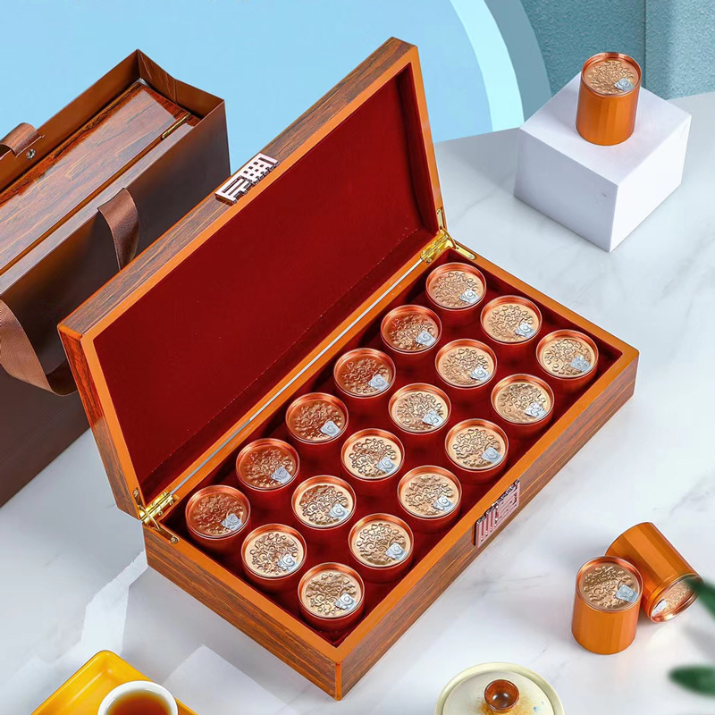 酸枝木烤漆木盒金骏眉红茶单丛盒散茶一罐一泡铝罐一次性茶叶包装