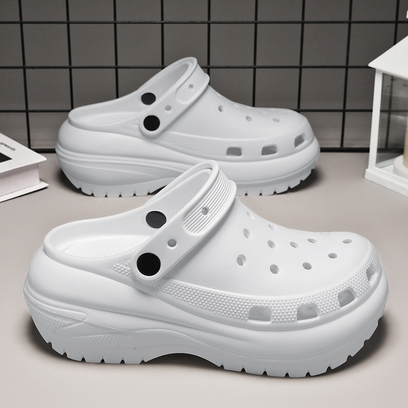 Puff Height Increasing Thick Bottom Outer Wear Creative New Diy Garden Style Cave Shoes Women's Summer Two-Wearing Beach Sandals