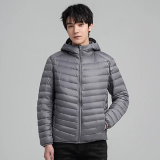 印logo便携轻薄羽绒服男士秋冬季节白鸭绒保暖防寒立领外套
