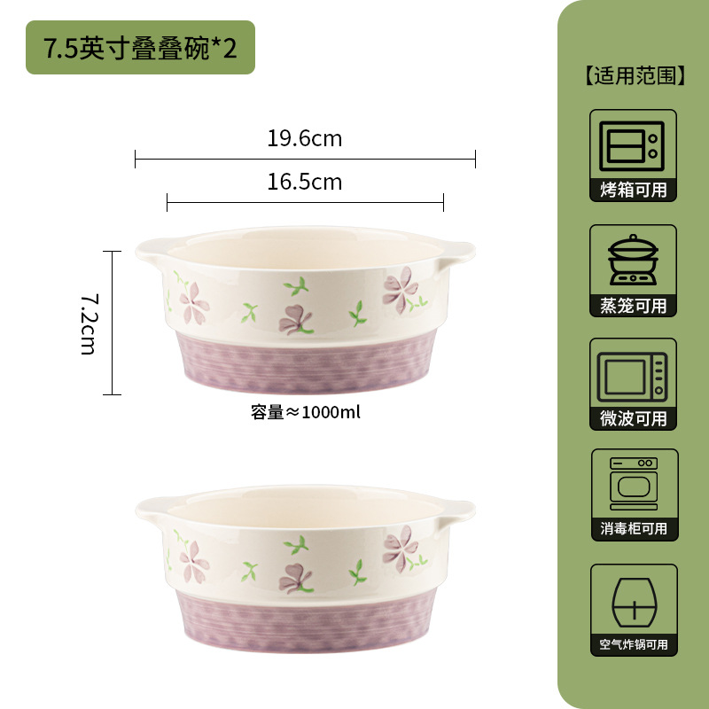 estilo japonés de alto valor bajo esmalte de cerámica de color platos set de tazón de arroz casero tazón de fideos tazón de sopa nueva casa cubiertos image 22