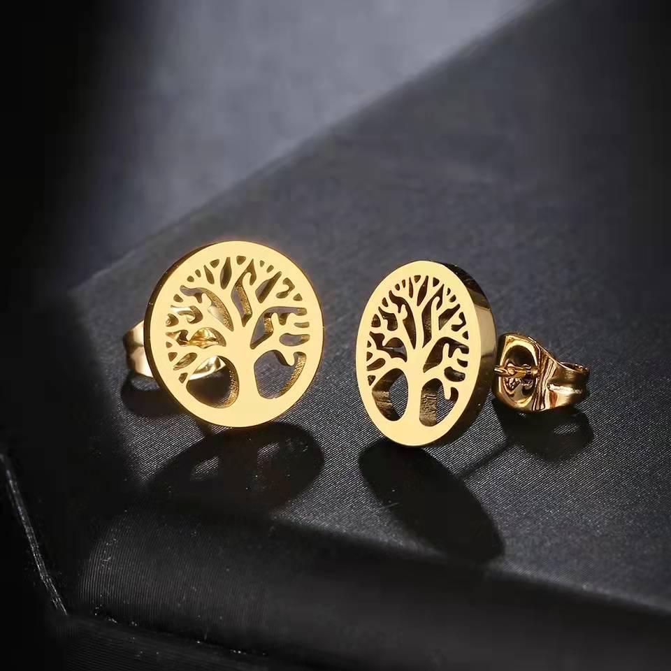 Title 4, Ladies Round Lucky Life Tree Earrings Beautifu...