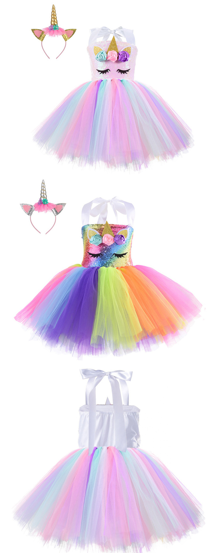 Mädchen Einhorn Tutu Kleid Für Party Und Karneval Kostüm_voghion.com