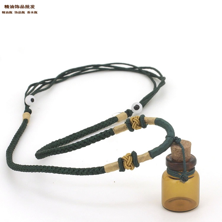 精油饰品网2ml茶色瓶直绑绿色双扣绳项链2.jpg