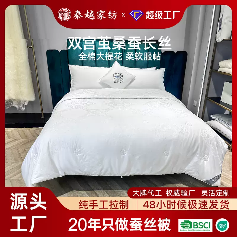 桐乡蚕丝被纯手工蚕丝被桑蚕丝被芯婴儿儿童特级双宫丝棉春秋被冬