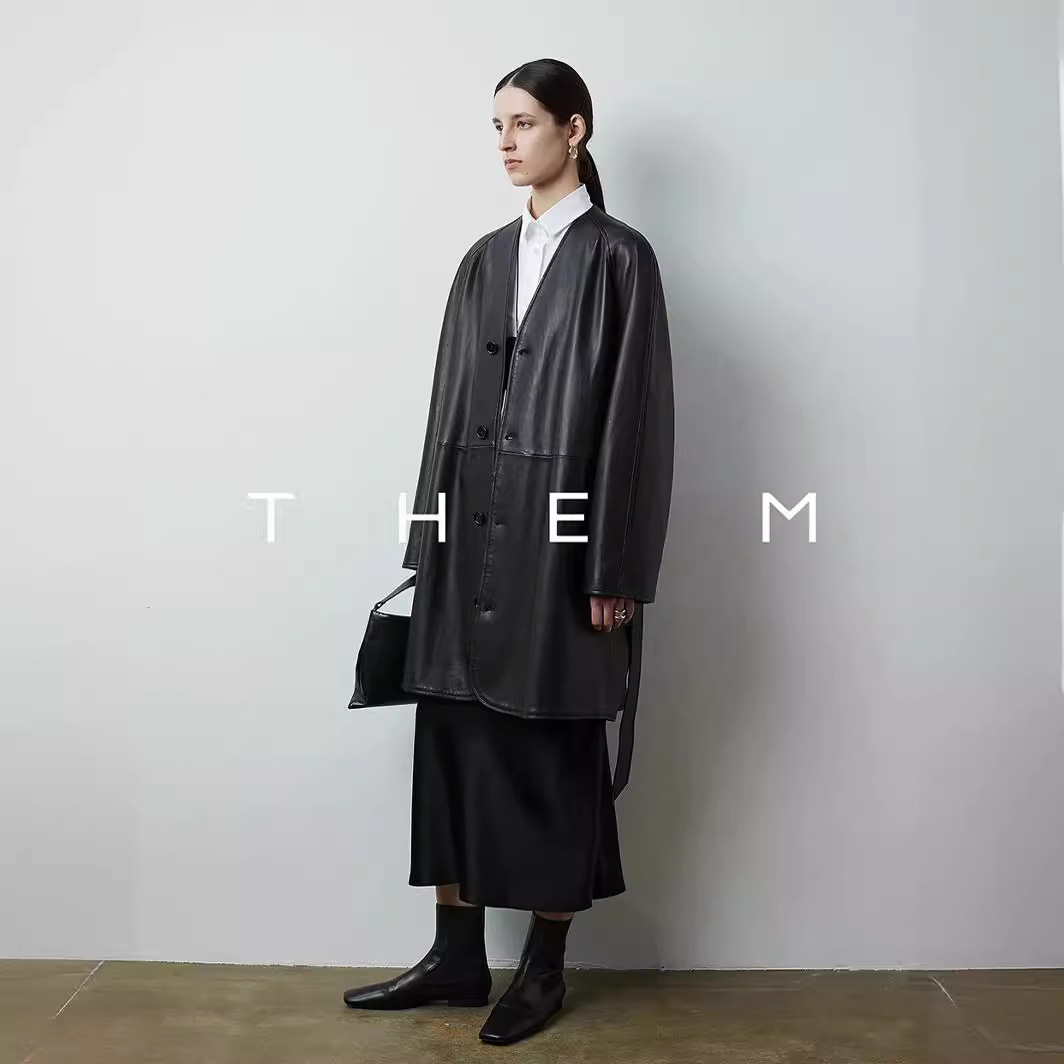 Turkey water-dyed semi-planted sheepskin coat/imported strong twist wool_HK private clothing collarless windbreaker leather windbreaker