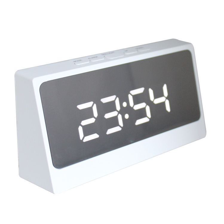 Simple LED mute large screen mirror digital alarm clock smart home bedside mirror LED alarm clock