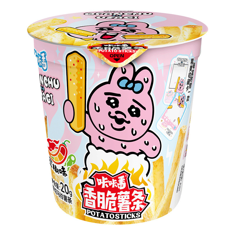 咔咔番三椒味香脆薯条网红裤裤兔休闲追剧解馋零食赠送合影卡|undefined