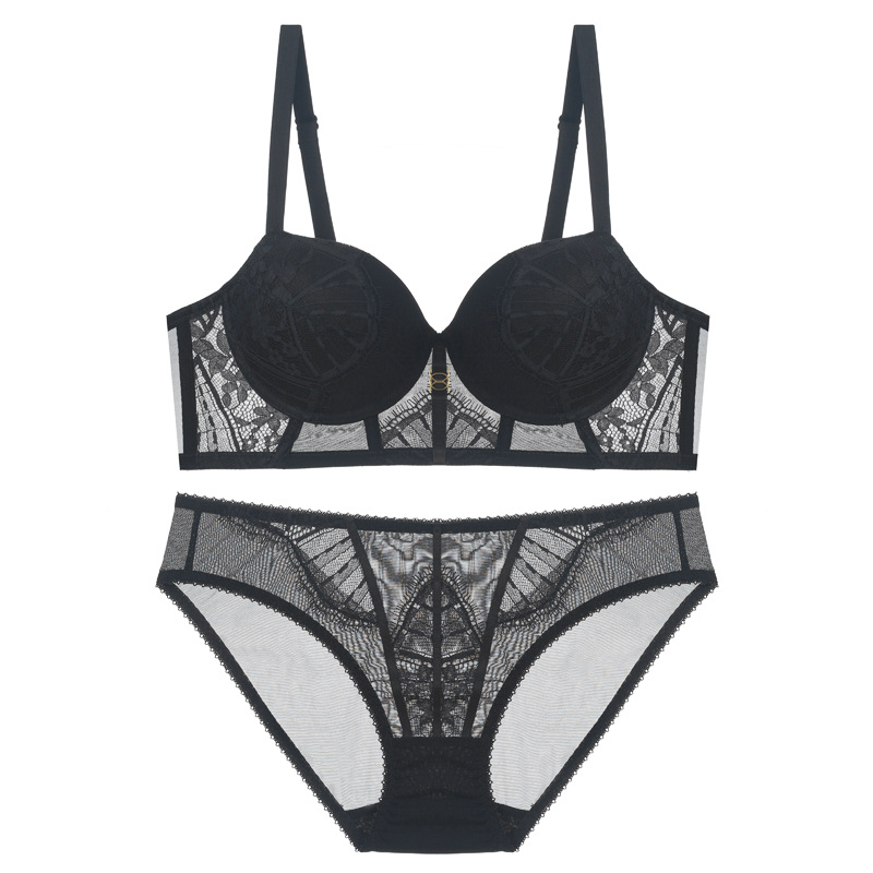 El Comercio exterior sexy push up ropa interior traje de las mujeres pequeño pecho especial puro deseo estilo encaje sujetador anti-flacidez sujetador de soporte superior