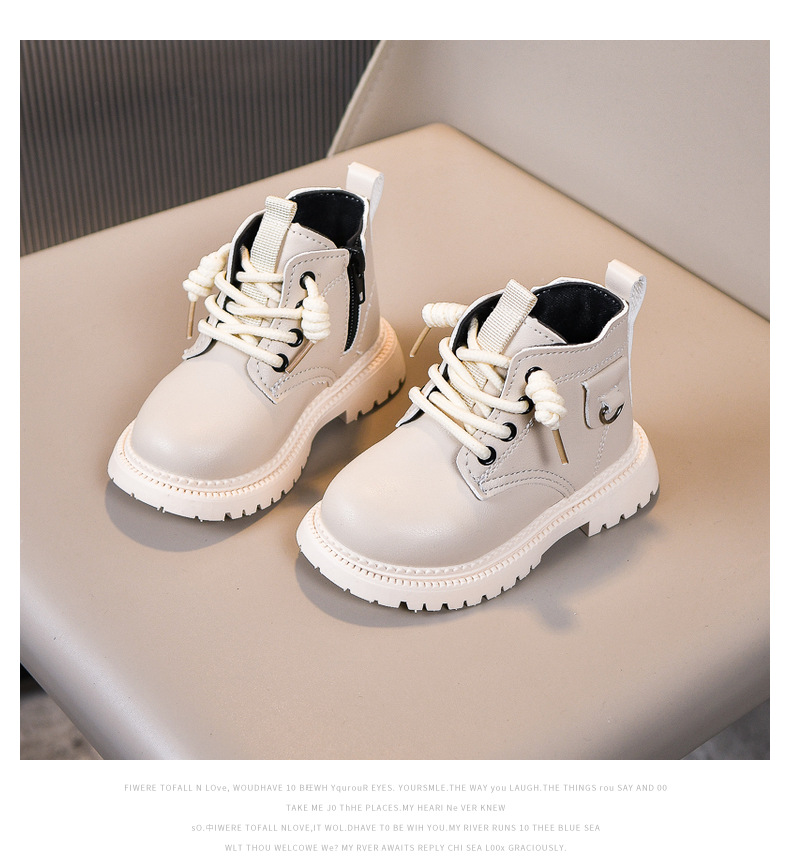 Barnskor i läder martin boots med mjuk sula för höst och vinter_voghion.com