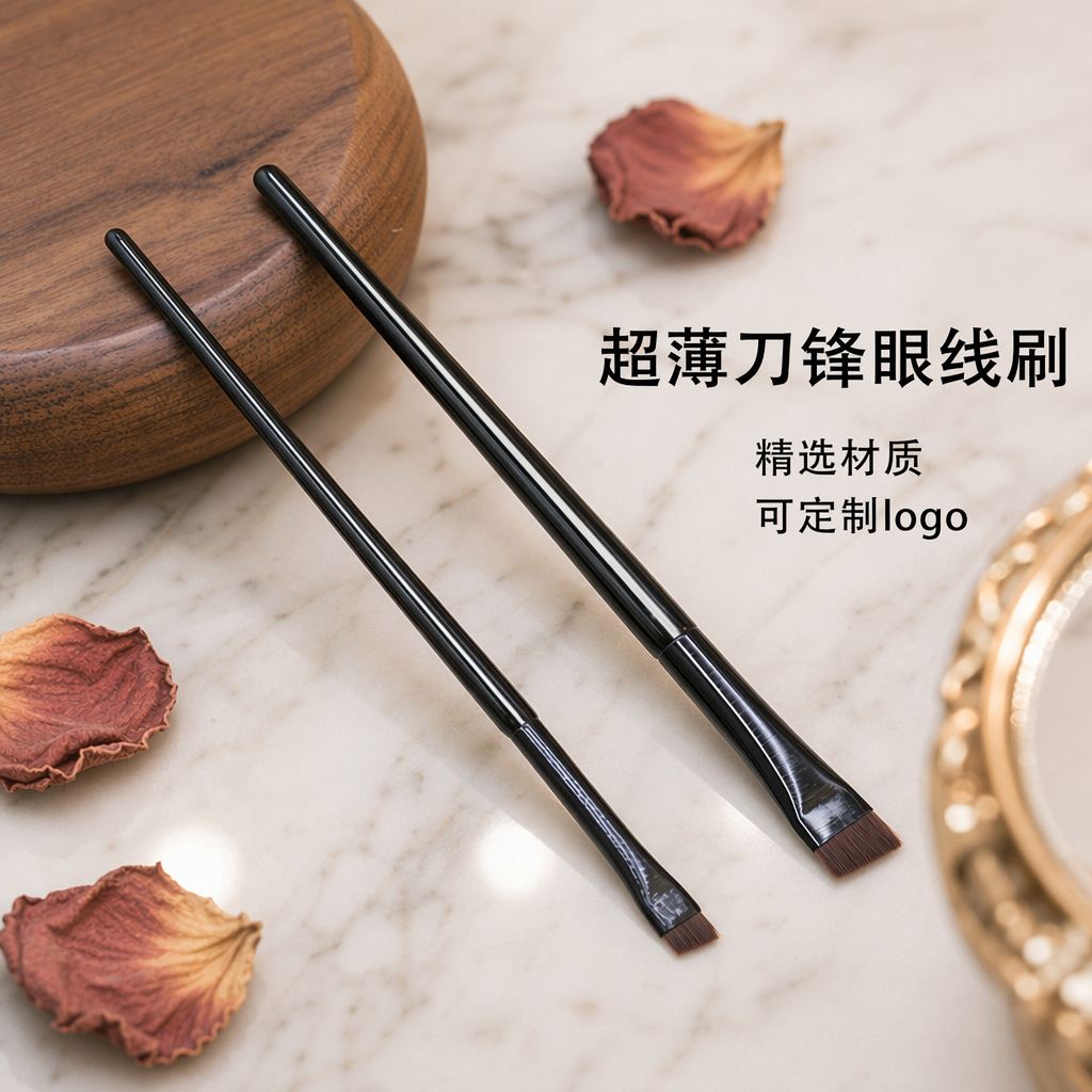 Hoja delineador de ojos cepillo de CEJA cepillo de cabeza plana delineador de ojos portátil lápiz pincel de maquillaje herramientas de belleza