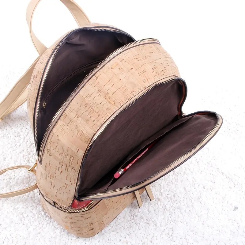 2024 New Woodgrain Environmental Protection Print Art Foldable Storage Zipper Backpack_voghion.com