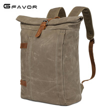 新款男士电脑背包简约时尚休闲双肩包运动帆布户外徒步旅行登山包