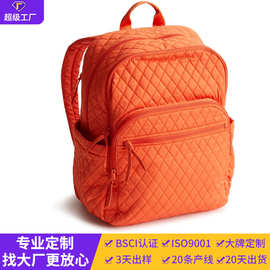 批发户外休闲双肩包日韩时尚橙色女大学生背包多功能旅行双肩书包
