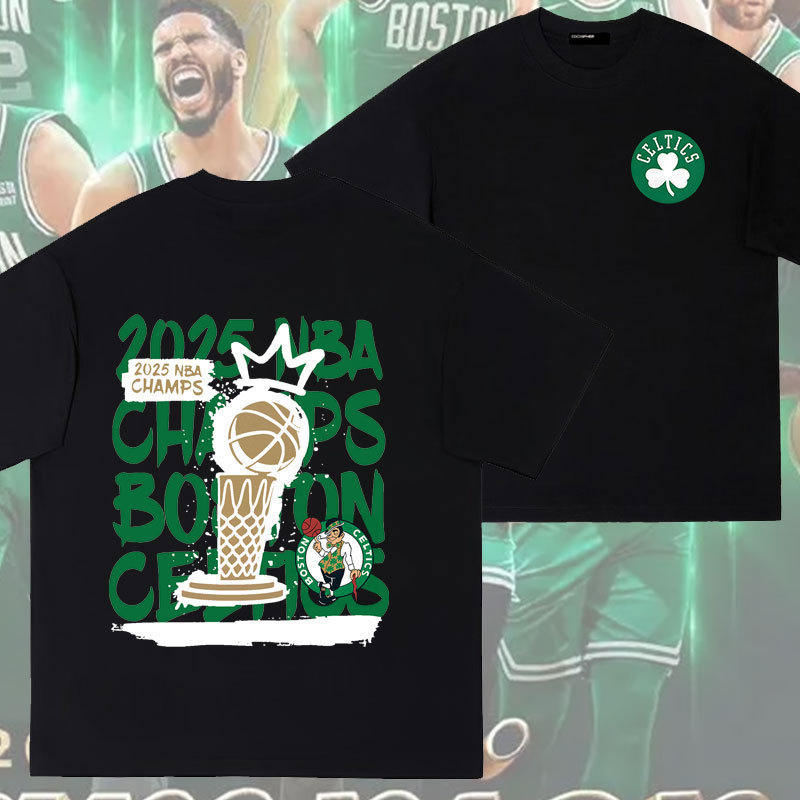 Star Celtic Team Long-pile Cotton Cotton Short-sleeved T-shirt Loose Top Base-layer Shirt Summer Breathable Shoulder-drop Clothes