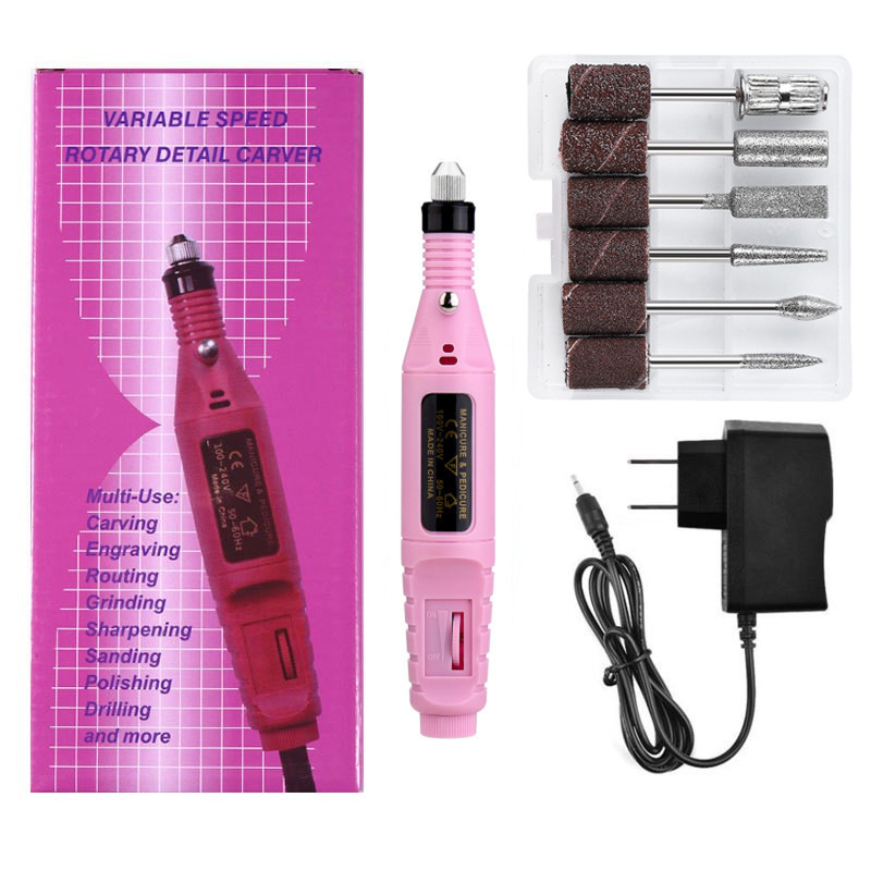 Mini juego de lijadora de uñas, removedor de uñas portátil especial, lápiz de uñas eléctrico, juego completo de herramientas