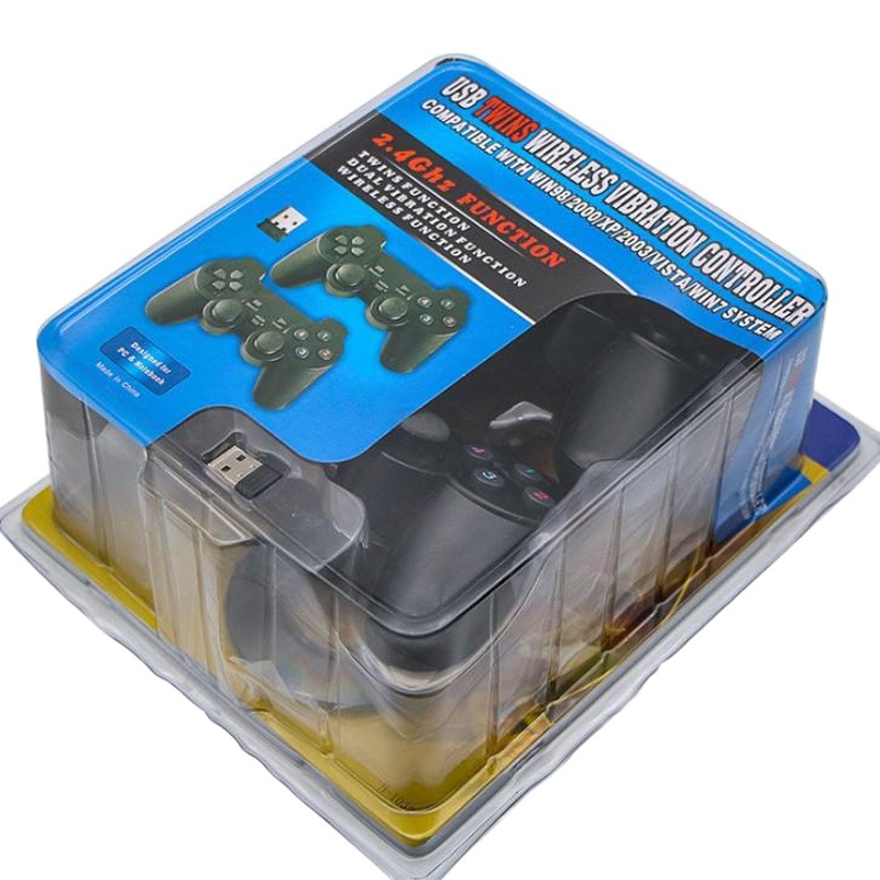 2,4g dobles mango 2,4g inalámbrico USB dobles juego mango doble vibración TV ordenador doble mango