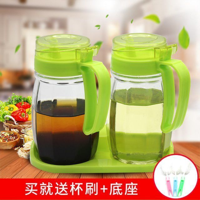 Productos de cocina de almacenamiento botella de aceite de vidrio con condimento botella de almacenamiento con tapa