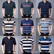 夏季中老年翻领爸爸装商务短袖t恤男士宽松男上衣polo衫服装批发