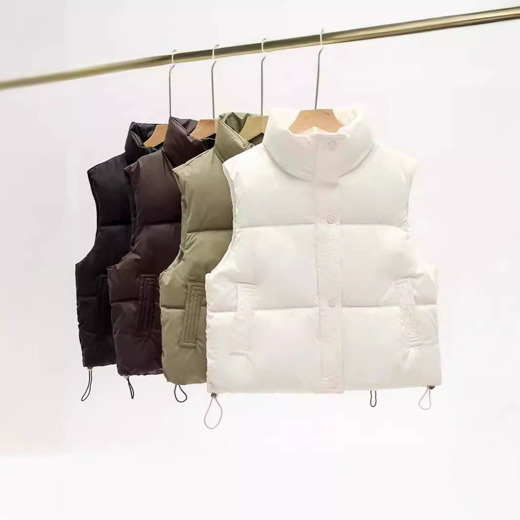 Короткая хлопковая одежда жилет 2024 новый модный свободный воротник