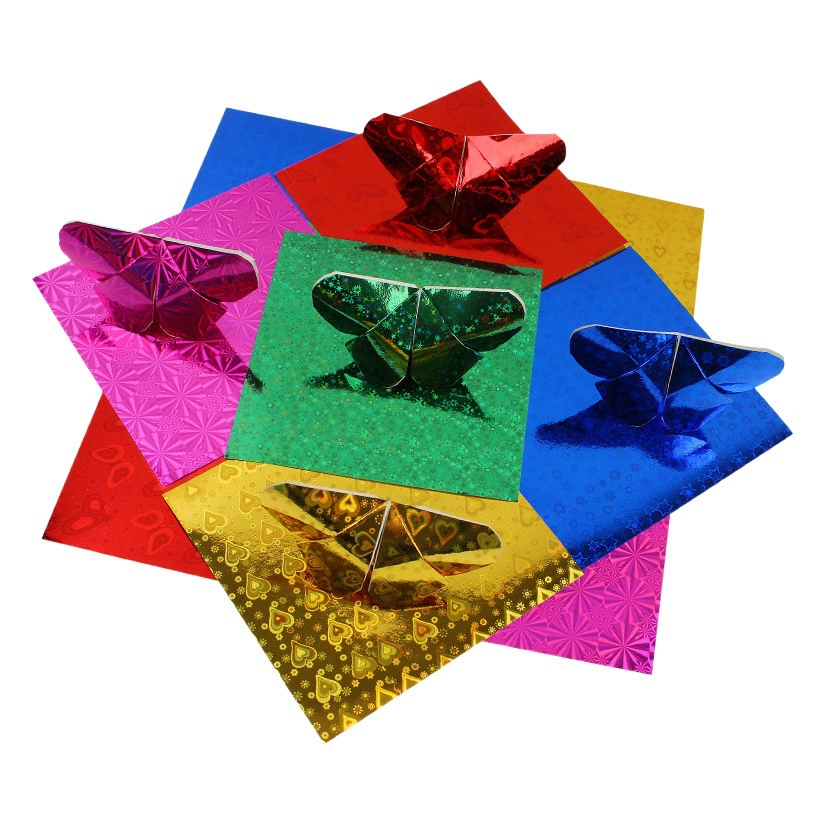 Зыбучие пески цветная вспышка квадратный оригами жемчуг лазерный свет картон детский материал ручной работы DIY бумага