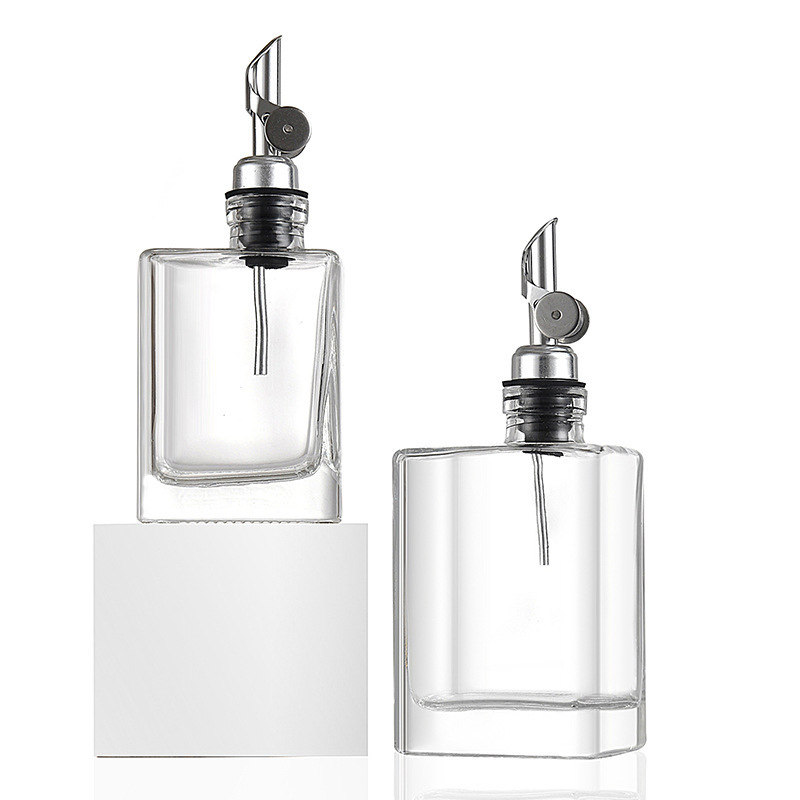 Amazon hogar cocina 350ml vidrio blanco cristalino auto-control abierto y cerrado aceite de vinagre