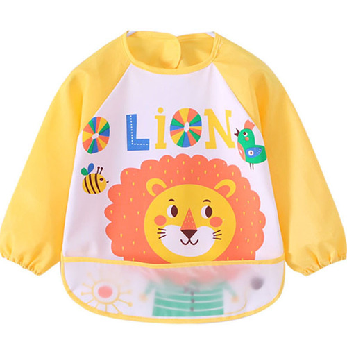 Children's reverse clothing, long-sleeved waterproof eating clothes with rice pockets, children's painting aprons, men's and women's baby coveralls wholesale