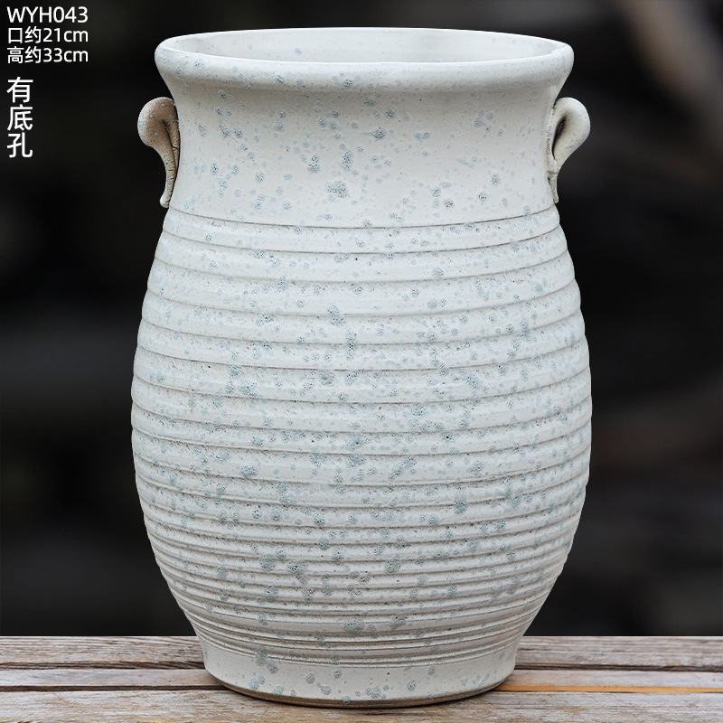 大口径植木鉢、大型家庭用リビングルーム盆栽、金のなる木鉢、通気性のある陶器の植木鉢|undefined