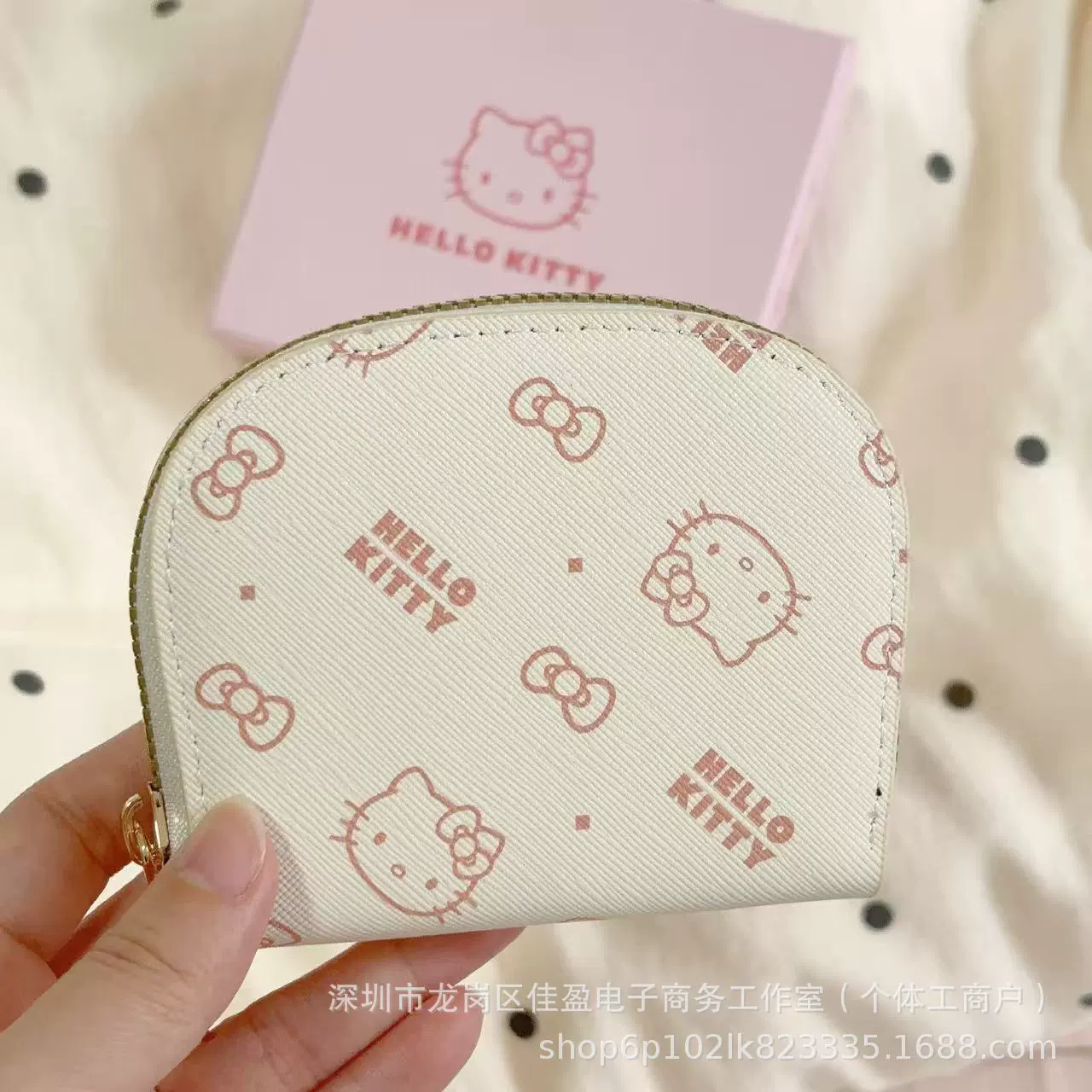 Hello Kitty, милый ретро карта держатель, орган с молнией, ручной органайзер сумка, маленький кошелек